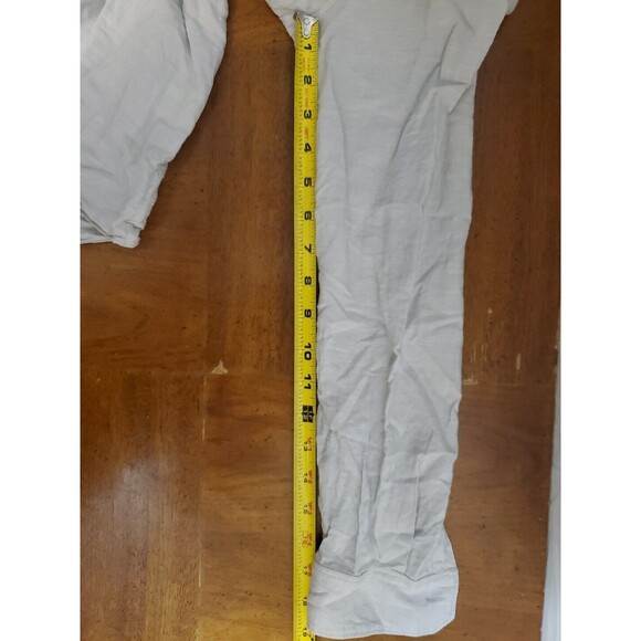 Theory Dulcie Linen Blend Beige Stretch Long Sleeve Button Up Shirt Women Medium - Picture 10 of 10